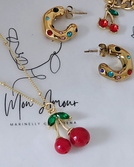 Cherry Sparkly Necklace 🍒✨️