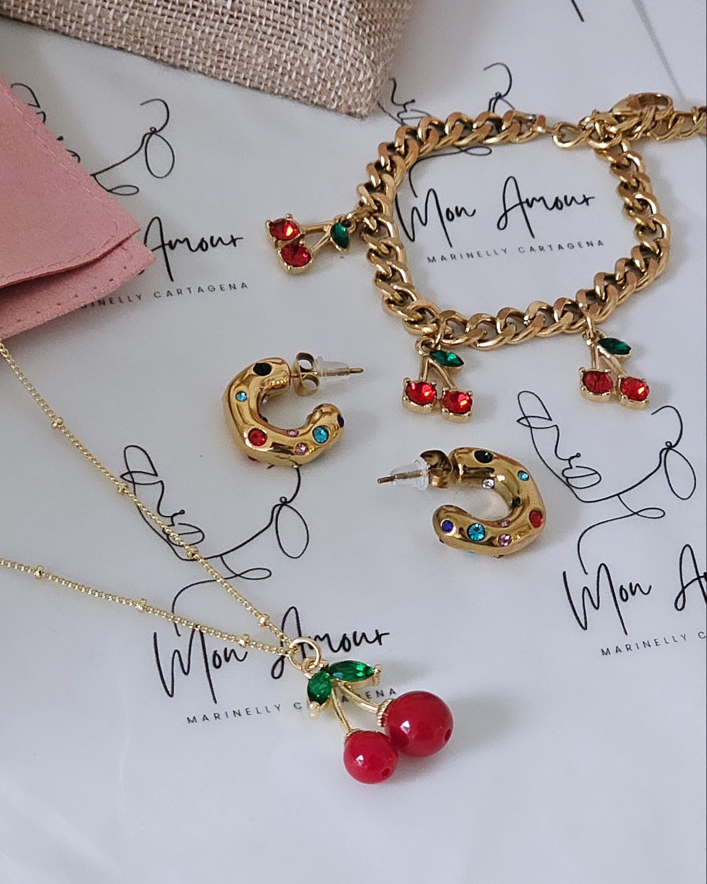 Cherry Sparkly Necklace 🍒✨️