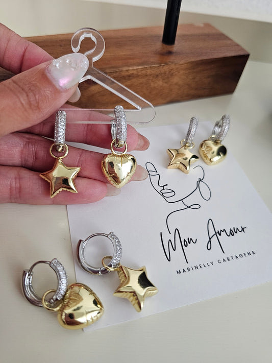 Heart & Star Hoops